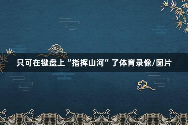 只可在键盘上“指挥山河”了体育录像/图片