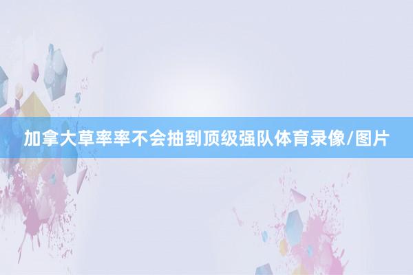 加拿大草率率不会抽到顶级强队体育录像/图片