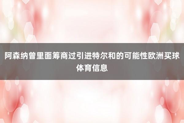 阿森纳曾里面筹商过引进特尔和的可能性欧洲买球体育信息